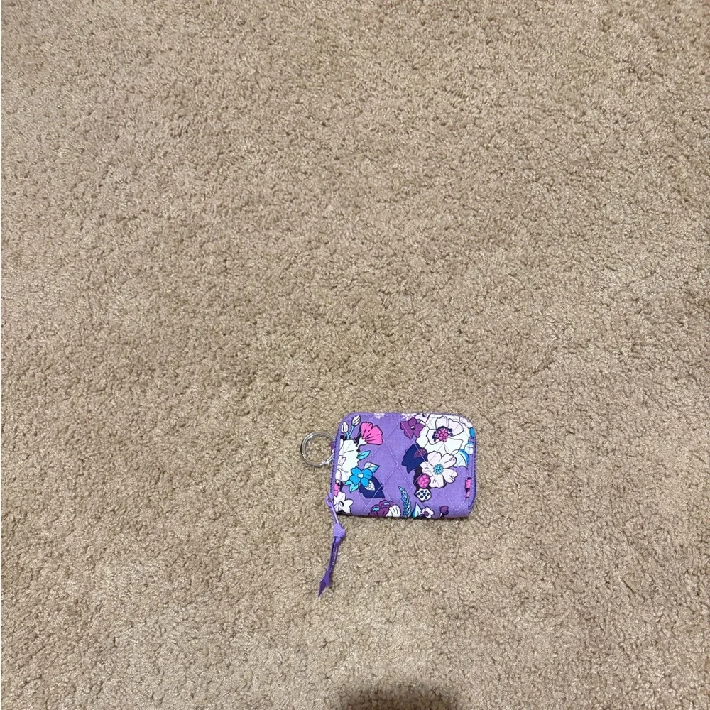 Vera Bradley Purple Floral Zip Card Wallet